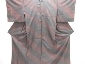 縞織り出し縦節紬着物